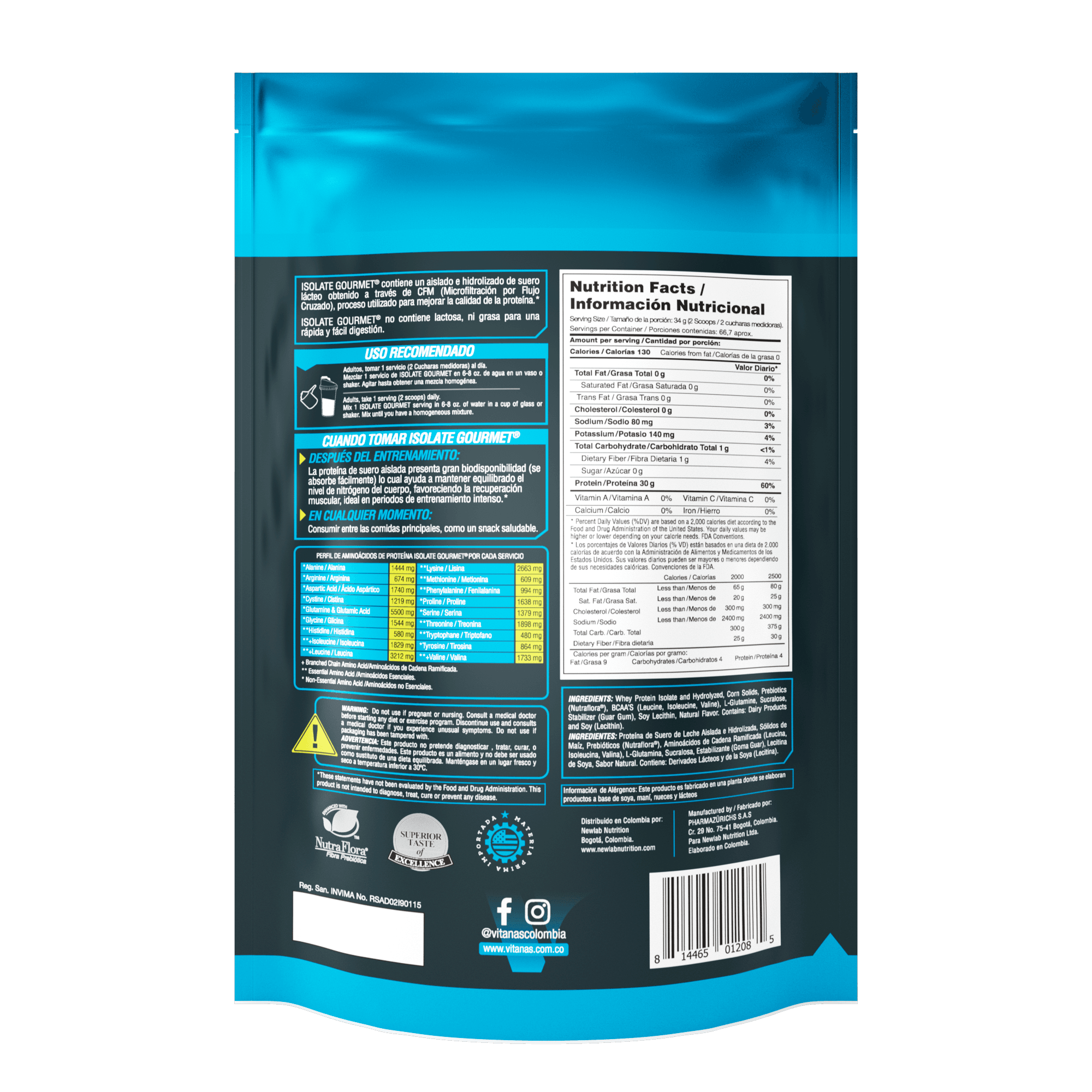 ISOLATE GOURMET X 5 LIBRAS ORGANICA VAINILLA - Imagen 2