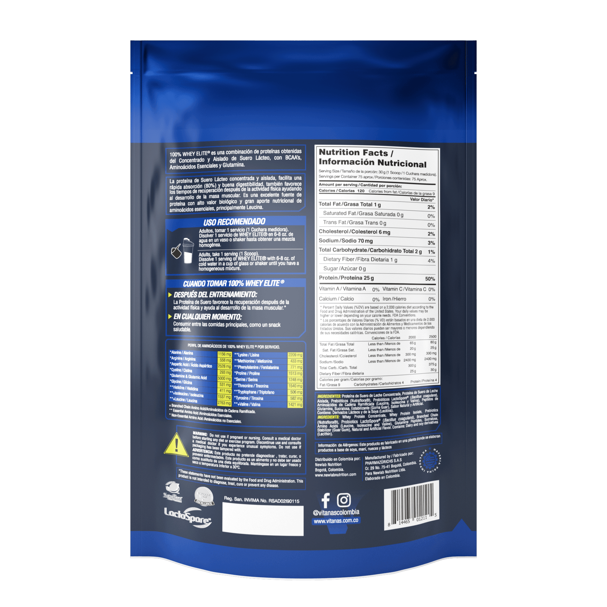WHEY ELITE X 5 LIBRAS VAINILLA - Imagen 2