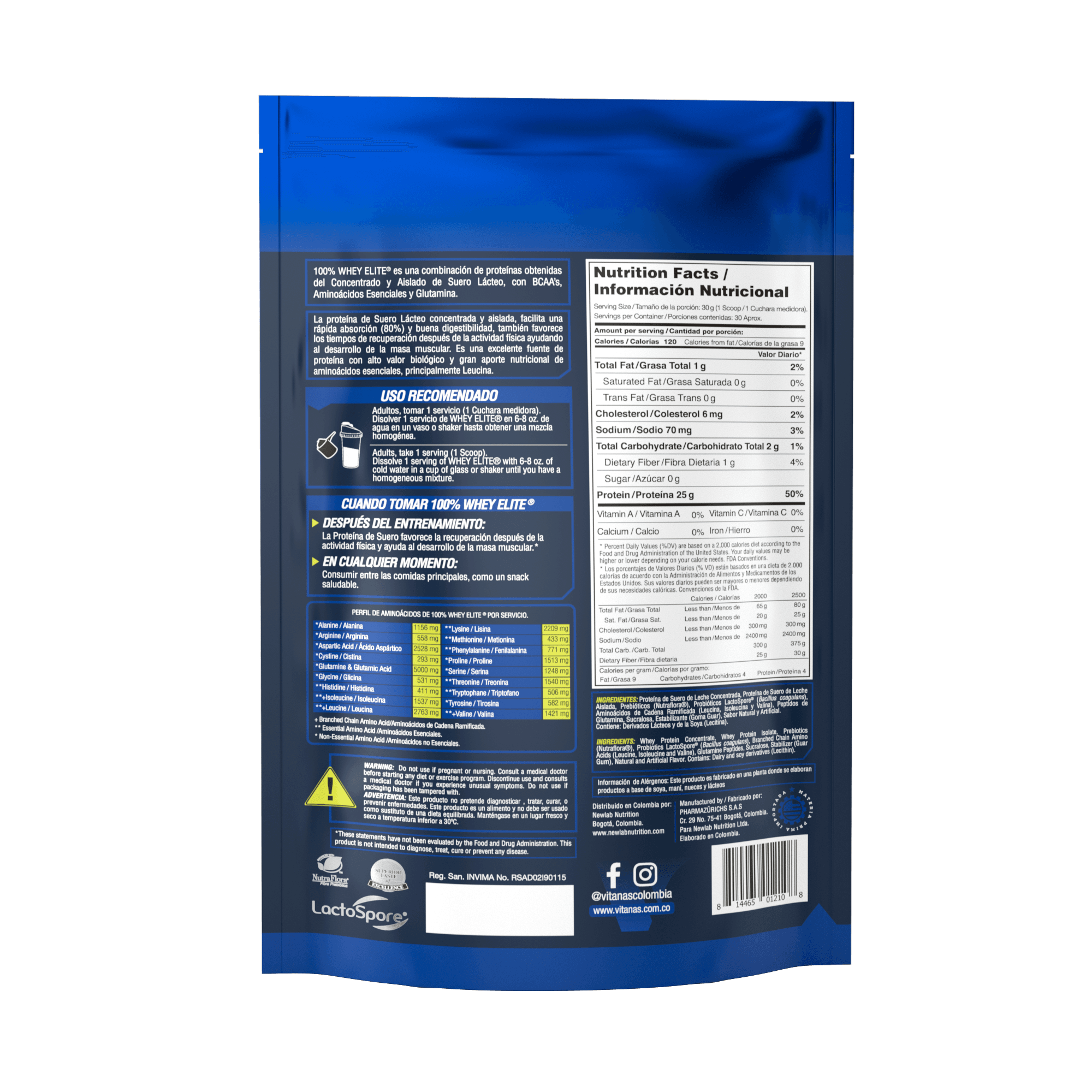 WHEY ELITE X 2 LBS VAINILLA - Imagen 2