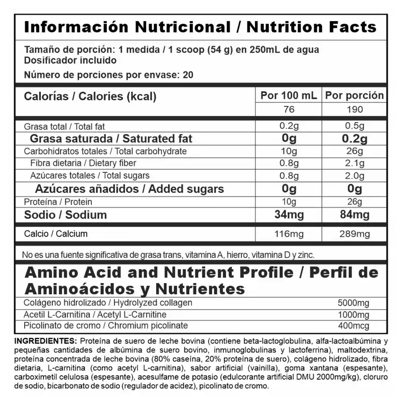BIPRO LITE VAINILLA 2.4 LB (1080G) - Imagen 2