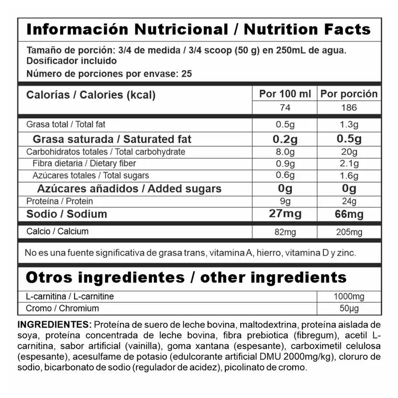 MEGAPLEX LITE VAINILLA 1350 GR 3 LIBRAS - Imagen 2