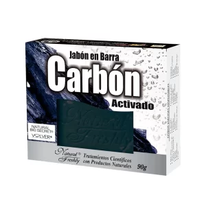 JABON DE CARBON ACTIVADO BARRA 90G NAT FRESHLY