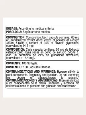 Alternative view of GINKGO BILOBA 60 MG EXTRAC X 100 CAP