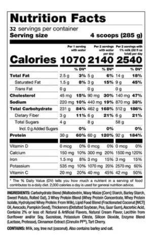 Alternative view of MUTANT MASS EXTREME 2500 VAINILLA ICE CREAM 20 LBS