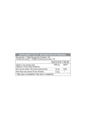 Alternative view of VITAMIN C 1000 MG W ZINC 100 T HEALTHY AMERICA