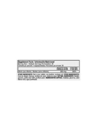 Alternative view of BIOTIN 900 MCG 90 SOFT HEALTHY AMERICA
