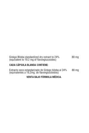 Alternative view of GINKGO BILOBA 80 MG X 90 SOFT HEALTHY AMERICA